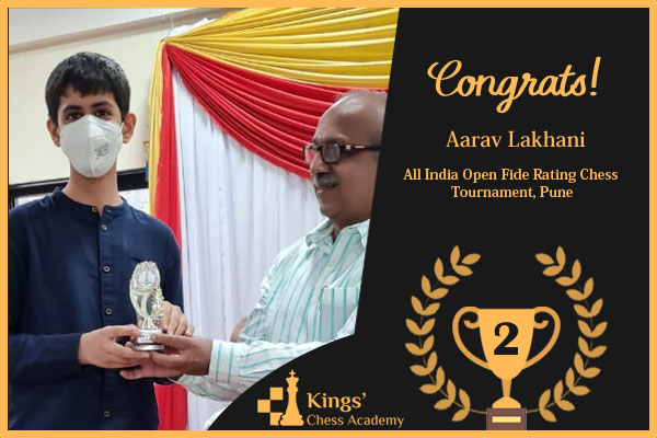 Aarav Lakhani winning 2nd position - Kings Chess Academy